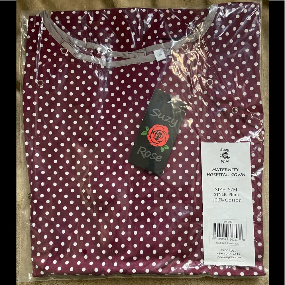 Brand new Suzy Rose Maternity Gown Plum in color